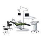 High-end Dental Implant Chair Unit,Electric lifting trolley,Skin-friendly Leather Cushion,9 Memory Positions,Standard with Doctor Chair and Assistant Chair