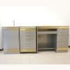 Gold Edges Stainless Steel Medical Dental Combine Cabinet