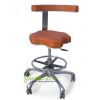 Dentisit's Anti-Fatigue Seat Stool Chair with Bar Ring, PU Or Microfiber Leather