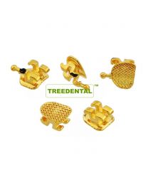 Gold Plated Brackets, Standard/Mini Roth /MBT Brackets，Dental Orthodontic brackets, FDA/CE approved，Laser Mark，No Hook or with hook