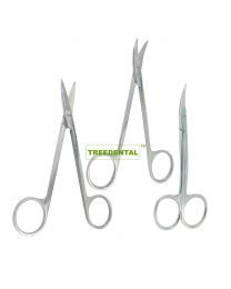 Uncoated Dental Stainless Steel Oral Surgery Scissors Dental Instruments Gingival Scissors Gum Scissors Curved/Straight/Double Curved Head