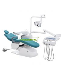 High Cost-effective Integral Design Dental Chair Unit,Touch Sense Instrument Tray,Micro Fiber Leather Cushion,With 1pc Luxury Dentist Stool and 1pc Assistant Stool