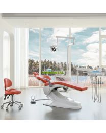 Economic Integrated North American Style Dental Chair/Dental Unit,180° Swing Mount Delivery System ,Lumbar pad Design，Microfiber Leather chair and backrest，CE Approved