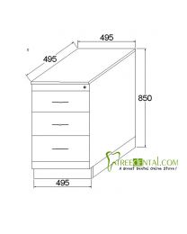 3-Drawers Single Stainless Steel Medical Dental cabinet,495*495*830mm