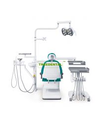 FDA&CE Approved,Luxury Implant Surgery Dental Units,3 Memory Positions,Skin-Friendly Microfiber Leather Cushion,Central Suction System Design,Standard With Luxury Dental Stool 1 PCS