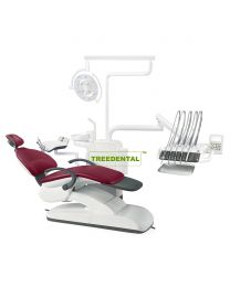New Dental Chair Unit with LED Operation Lamp，9 programs inter-lock control system，Independent box，Sewed eco-leather cushion, CE Approved