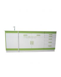 Stainless Steel Combine Cabinet with GZ001C+Double Door Double Drawers cabinet+GD050B Single Medical Dental cabinet,2000*500*850mm