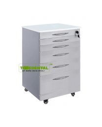 Mobile 5-Drawers Single Stainless Steel Medical Dental cabinet,480*505*820mm