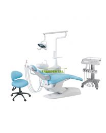Human Friendly Dental Chair Unit Cart Type, Handpiece tubings disinfection, High-end Fiber Leather Skin-friendly Leather Cushion,9 Memory Positions