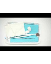 Disposable Dental Examination Instrument Kit-Tray,Mirror,Explorer,Pliers,Bibs-200 Kits 