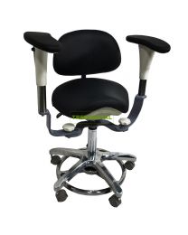 New Style Swing-out Armrests/Elbow Supports, Foot Controlled, Dental Mobile Chair Ergonomic Saddle Or Simplity Doctor's Stool/Operator Stool, Microscope Chair, PU Leather
