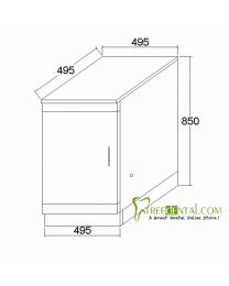 1-Door Single Stainless Steel Medical Dental cabinet,495*495*850mm