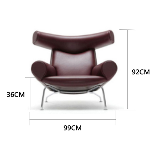 Nordic Single Person Leather Sofa Leisure Chair,Business Creative Leisure Iron Art Fiberglass Bull Horn Lounge Chair For Dental Medical Reception Room