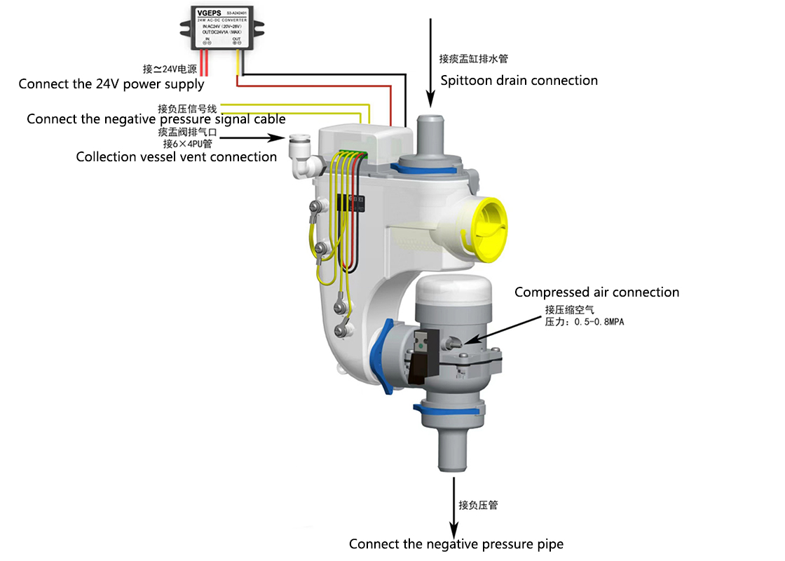 Spittoon Valve Cuspidor Valve,Control The Waste Water From The Spittoon  Into The Suction System