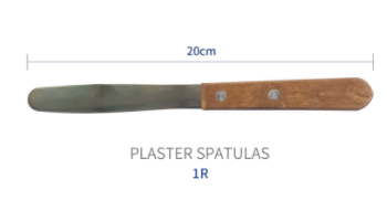 Uncoated Dental Plaster Knives&Plaster Spatulas Dental Materials Oral Stainless Steel Plaster Mixing Knife Wooden Handle Mixing Knife